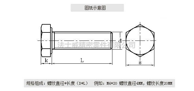 DIN933全牙不銹鋼外六角是不銹鋼緊固件系列中常用的一種，和螺母相配合，使用在對產(chǎn)品有較高的防腐要求和表面光潔度要求較高的地方,不銹鋼外六角螺絲一般有全牙和半牙兩種 ，而半牙的產(chǎn)品則分為粗桿半牙和細桿半牙。生產(chǎn)不銹鋼外六角螺絲材料常用的有SUS304和SUS316兩種。流通的不銹鋼外六角螺絲大部分均為全牙。尺寸規(guī)格1