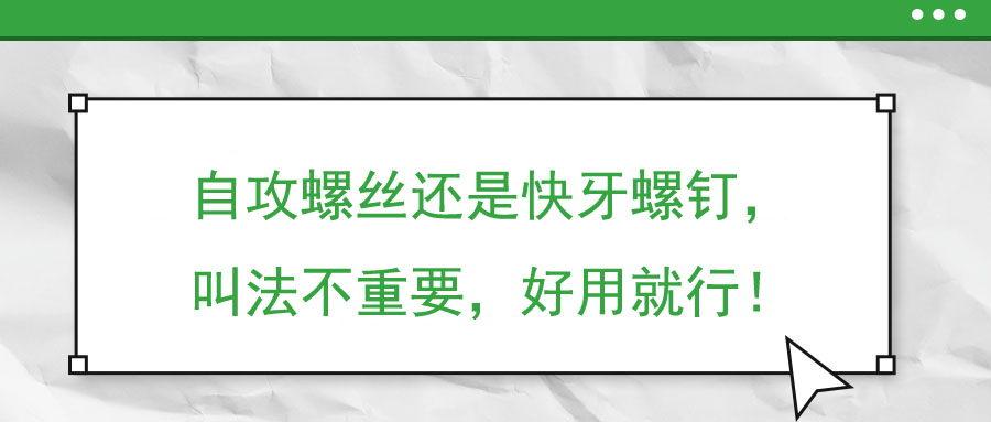 自攻螺絲還是快牙螺釘，叫法不重要，好用就行！